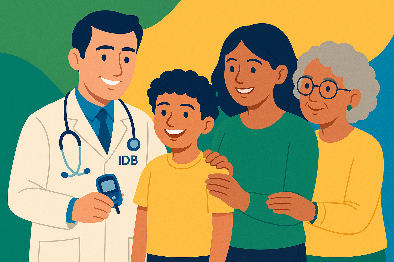Ilustração sobre diabetes e acolhimento